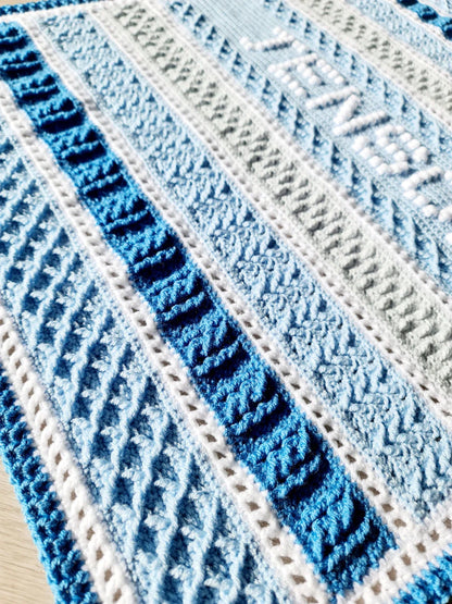 Personalised Post & Bobble Baby Blanket Crochet Pattern
