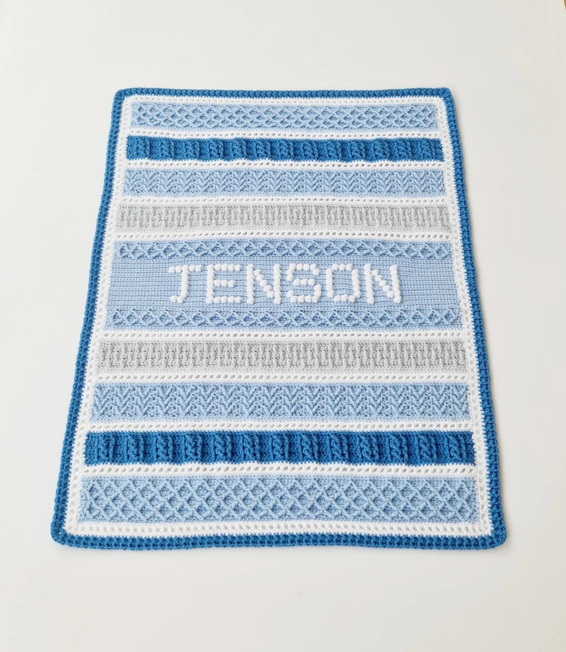 Personalised Post & Bobble Baby Blanket Crochet Pattern