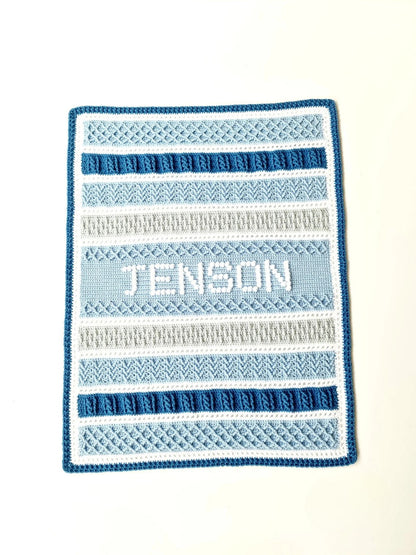 Personalised Post & Bobble Baby Blanket Crochet Pattern