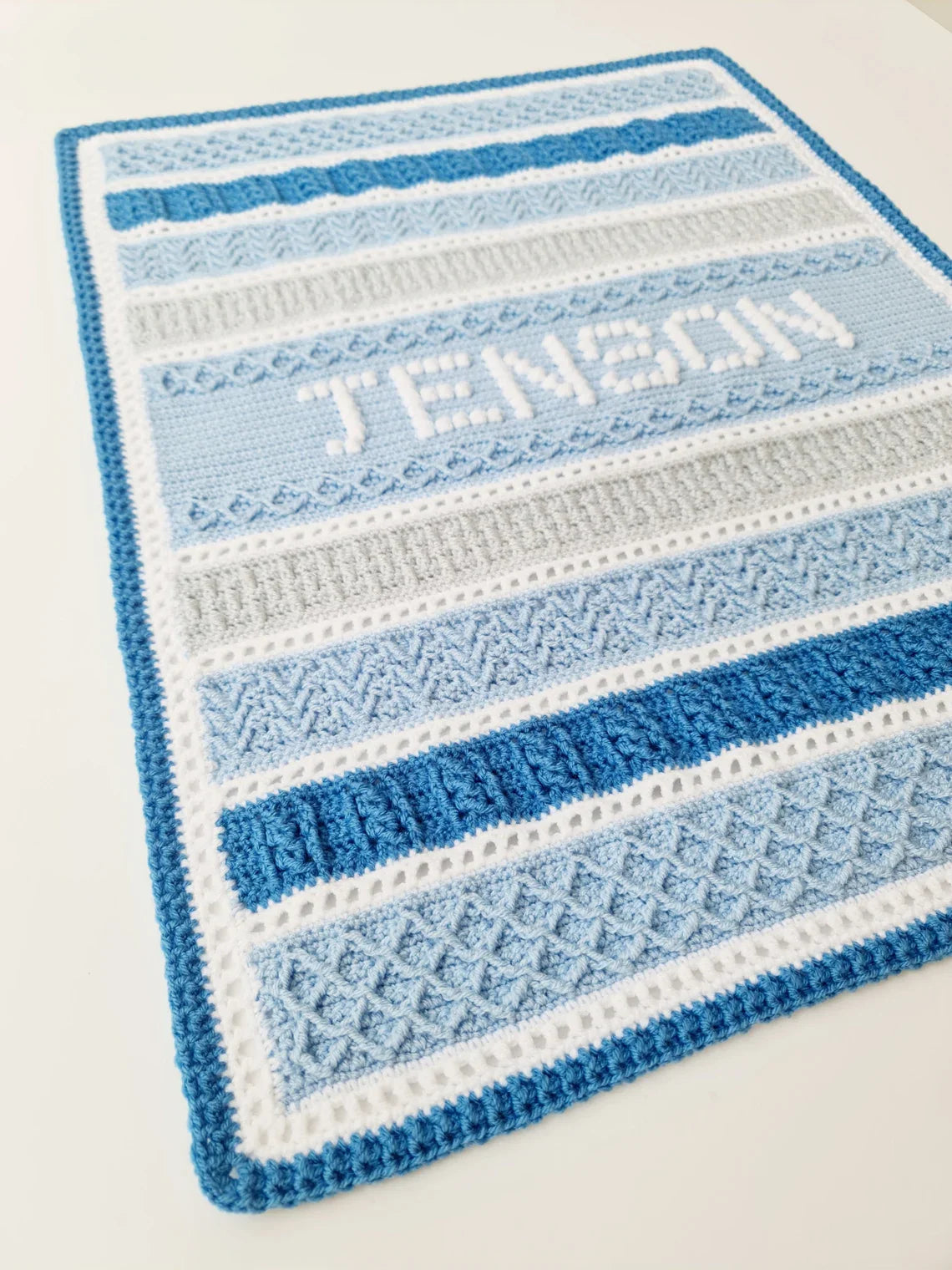 Personalised Post & Bobble Baby Blanket Crochet Pattern