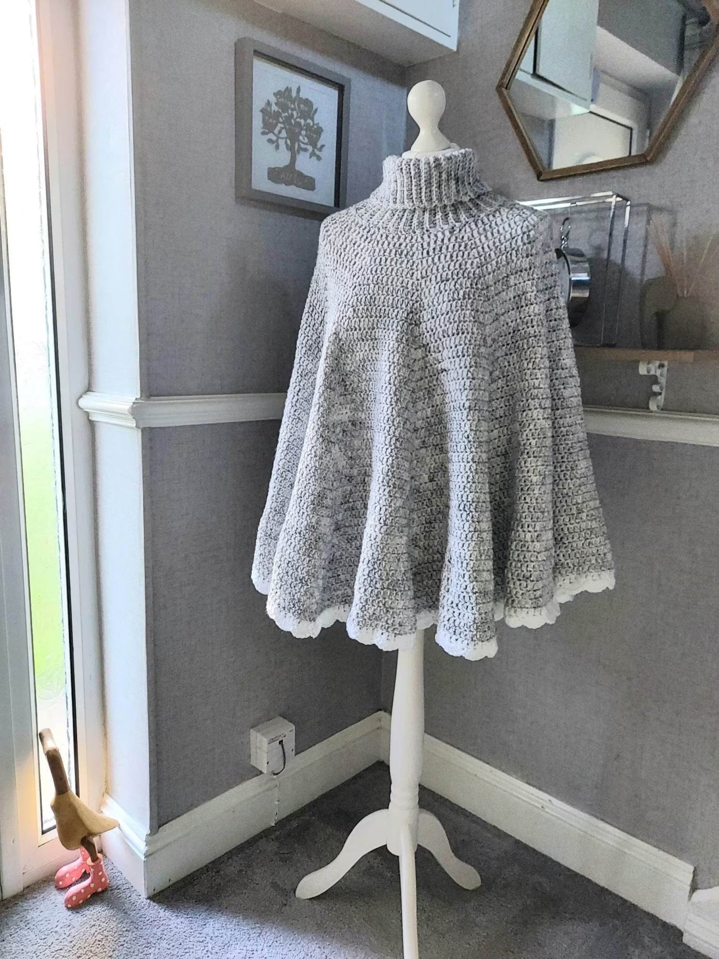 Roll Neck Poncho Crochet Pattern