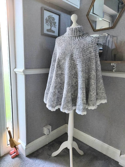 Roll Neck Poncho Crochet Pattern