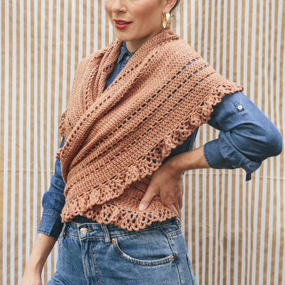 Ruffled Feathers Crescent Shawl Crochet Pattern