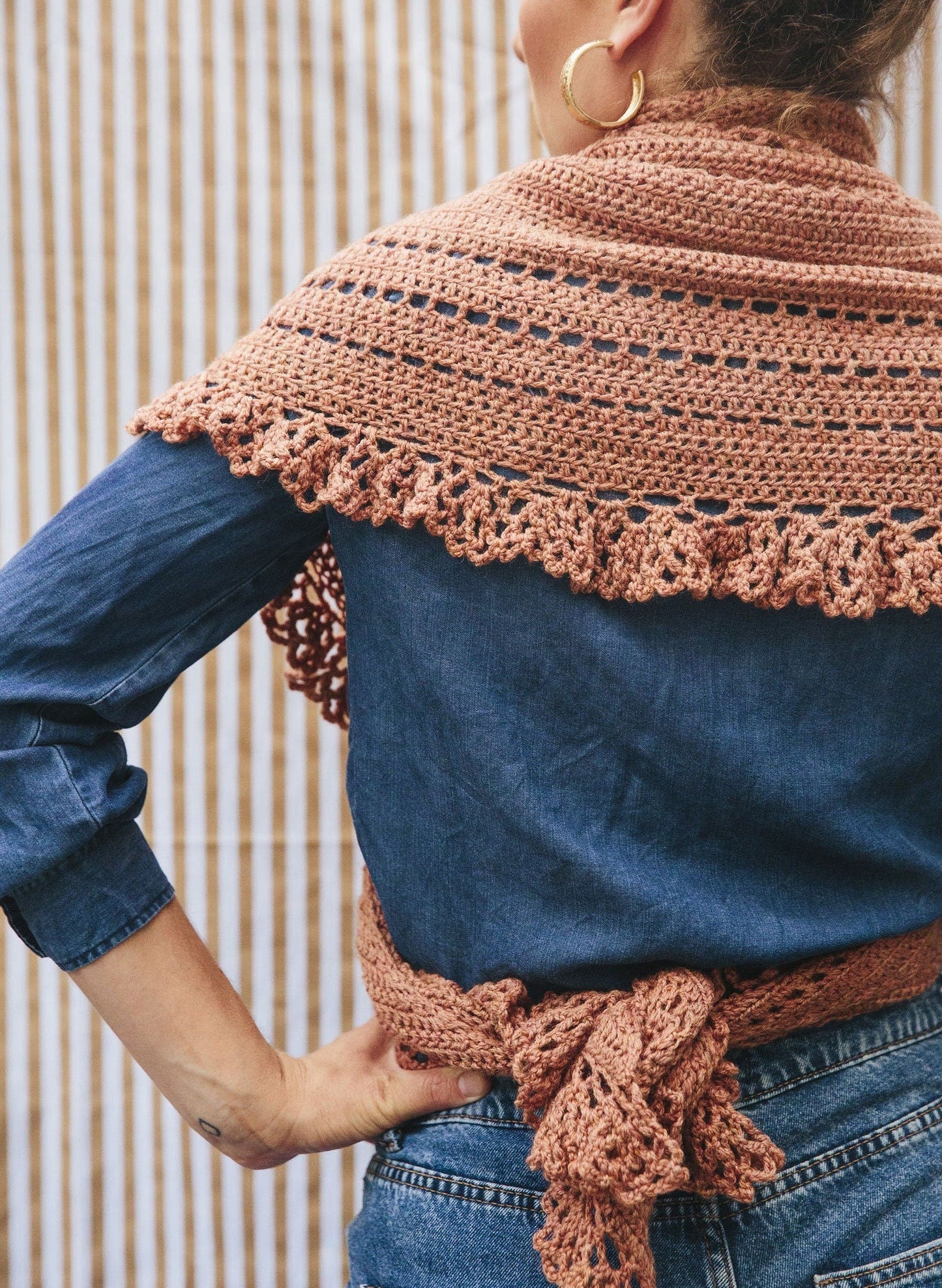 Ruffled Feathers Crescent Shawl Crochet Pattern