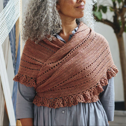 Ruffled Feathers Crescent Shawl Crochet Pattern