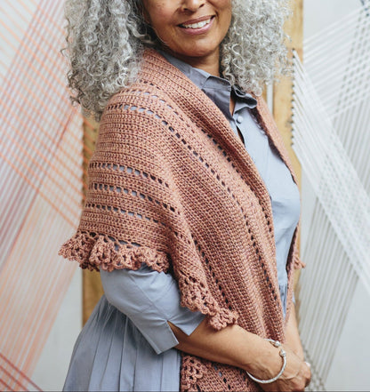 Ruffled Feathers Crescent Shawl Crochet Pattern