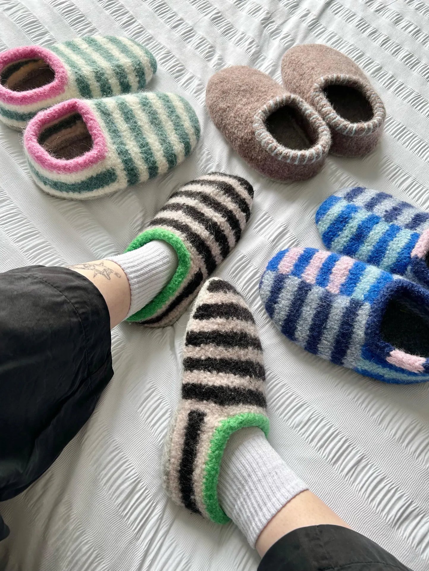 Sailor Slippers Knitting Pattern