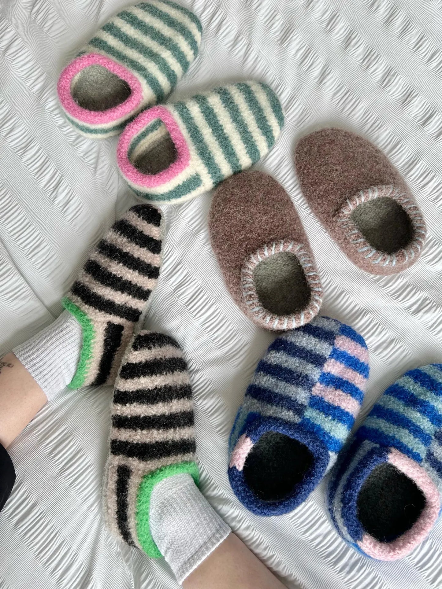 Sailor Slippers Knitting Pattern