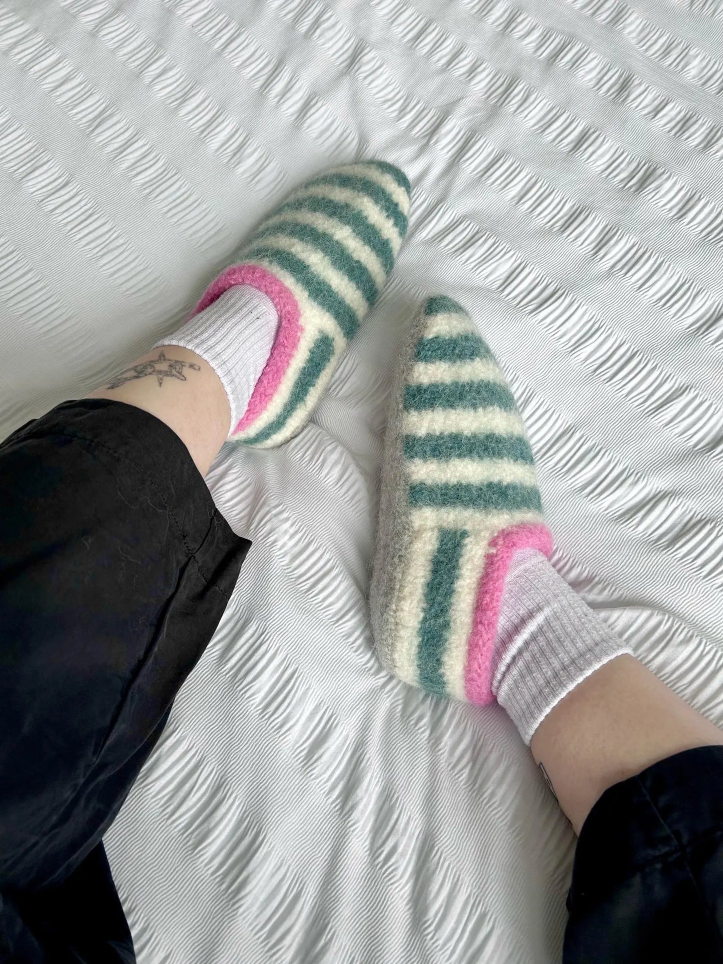 Sailor Slippers Knitting Pattern
