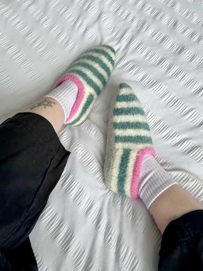 Sailor Slippers Knitting Pattern