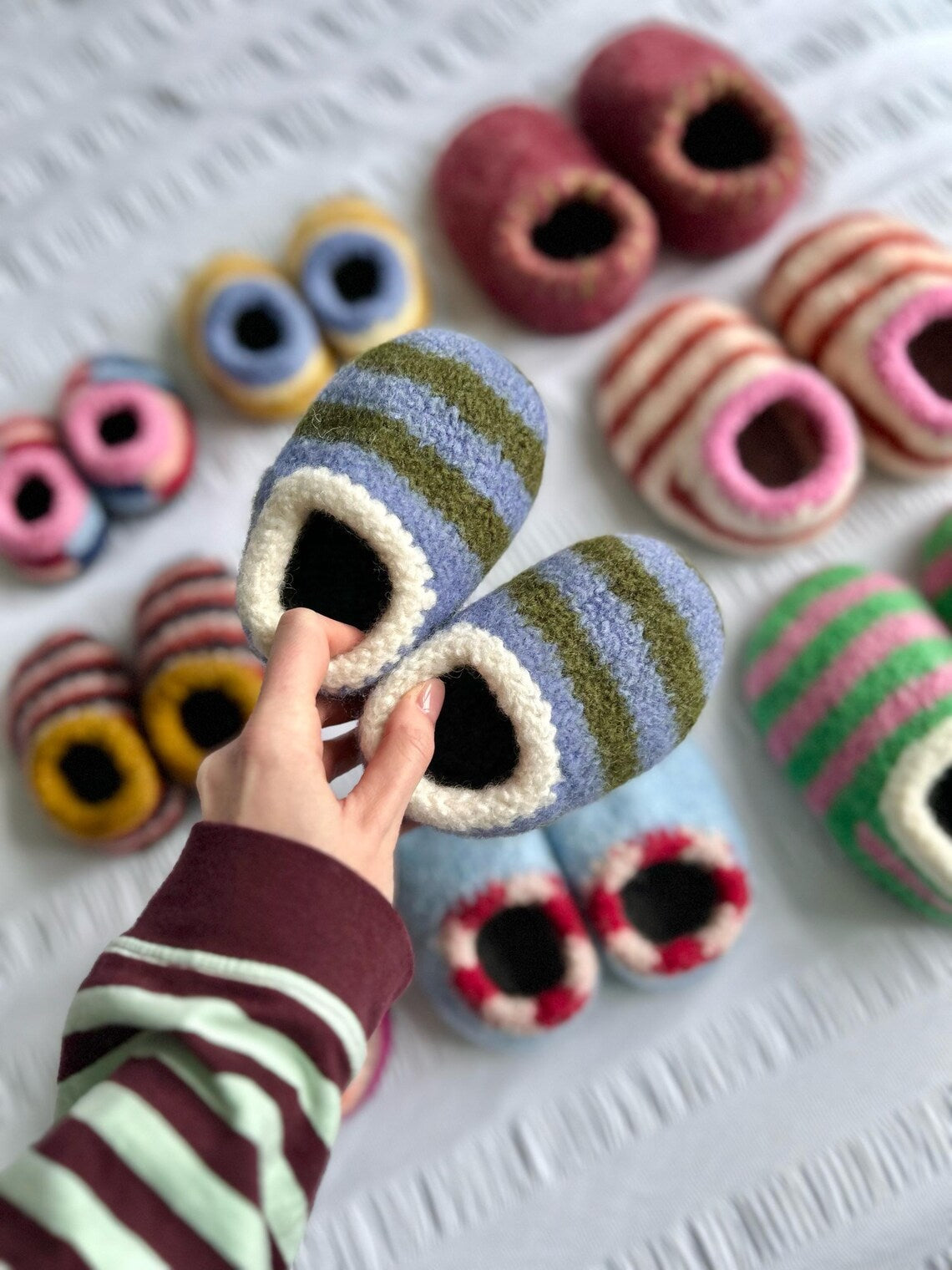 Sailor Slippers Junior Knitting Pattern
