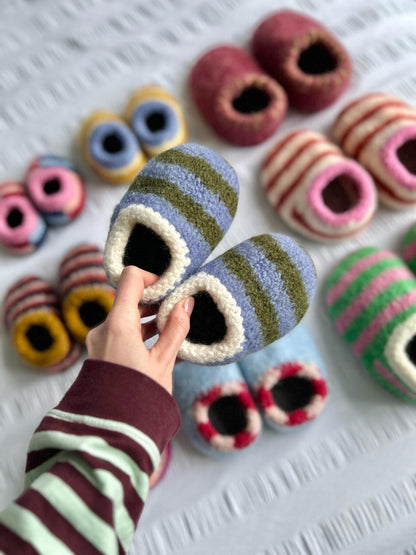 Sailor Slippers Junior Knitting Pattern
