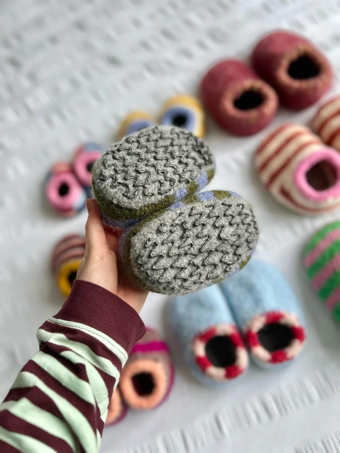 Sailor Slippers Junior Knitting Pattern