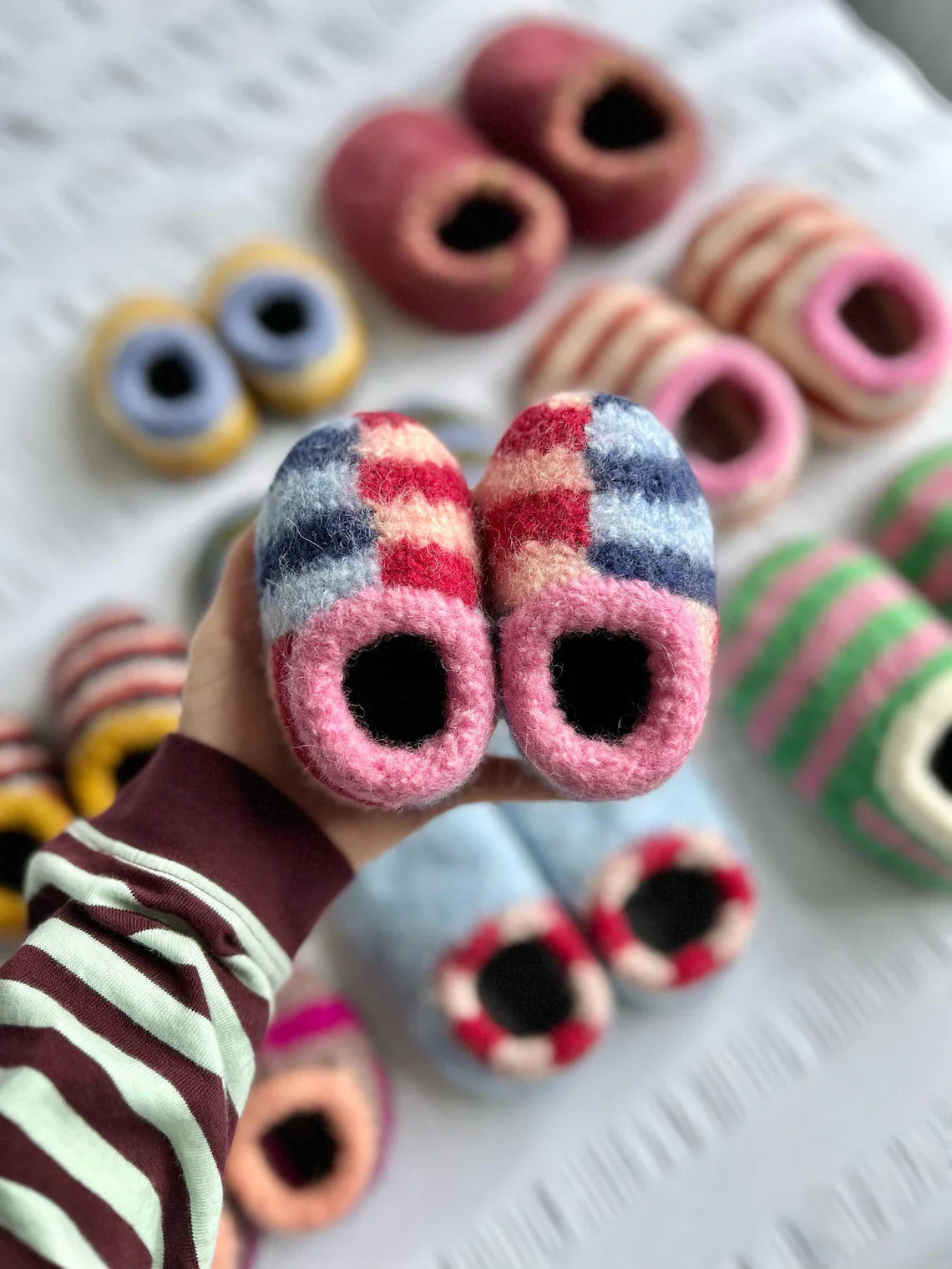 Sailor Slippers Junior Knitting Pattern