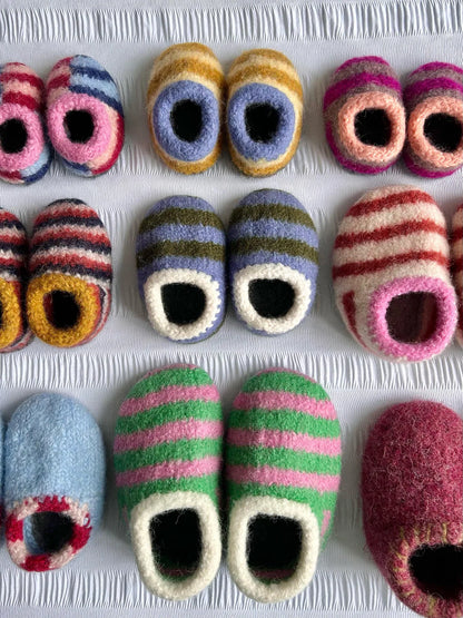 Sailor Slippers Junior Knitting Pattern