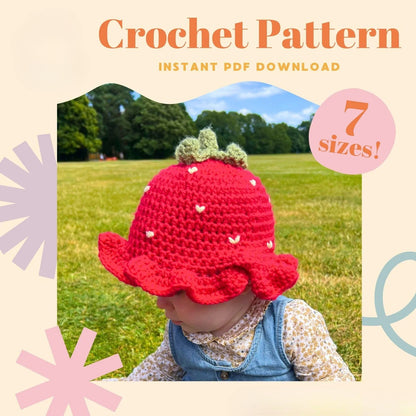 Strawberry Bucket Hat Crochet Pattern