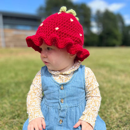 Strawberry Bucket Hat Crochet Pattern
