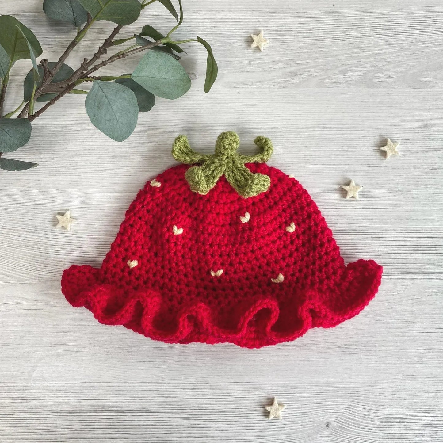 Strawberry Bucket Hat Crochet Pattern