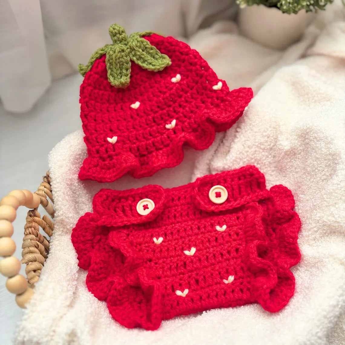 Strawberry Baby Outfit Crochet Pattern