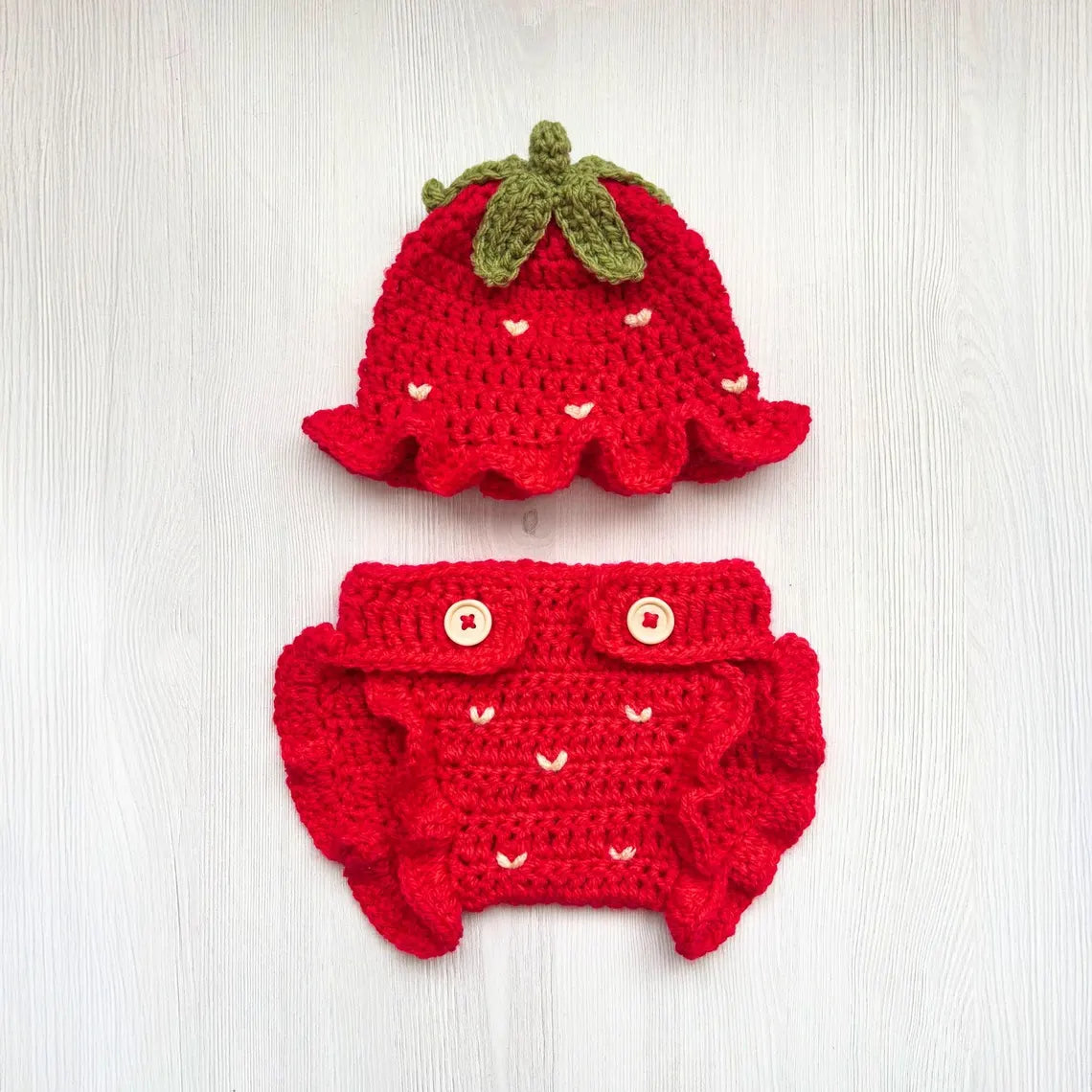 Strawberry Baby Outfit Crochet Pattern