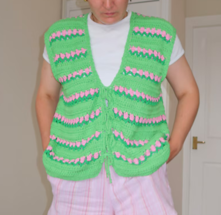 Tulip Stitch Vest Crochet Pattern