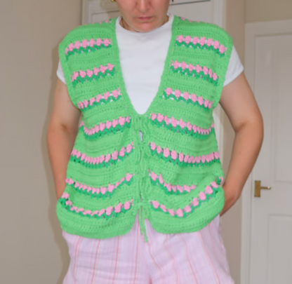 Tulip Stitch Vest Crochet Pattern