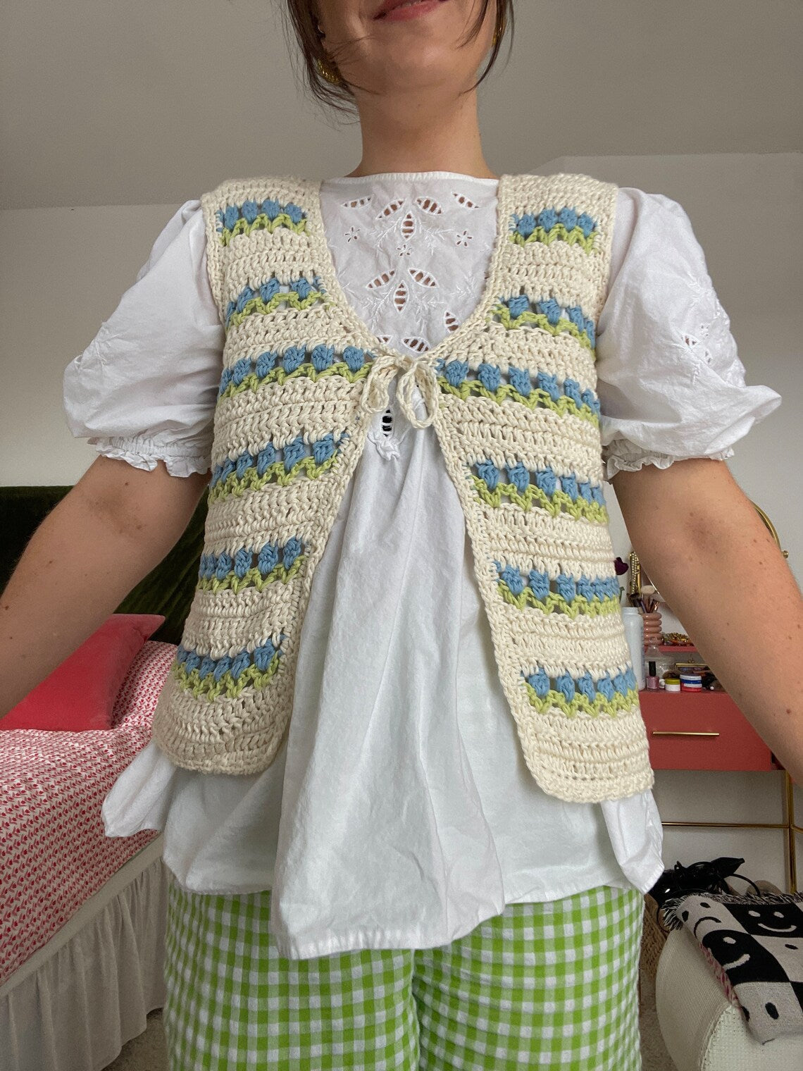 Tulip Stitch Vest Crochet Pattern