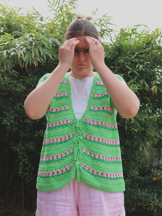 Tulip Stitch Vest Crochet Pattern