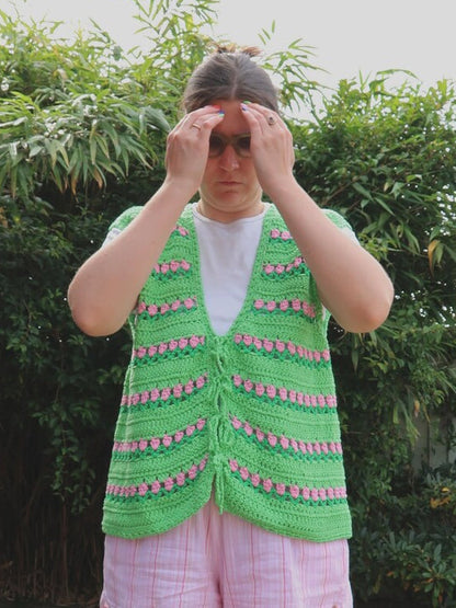 Tulip Stitch Vest Crochet Pattern