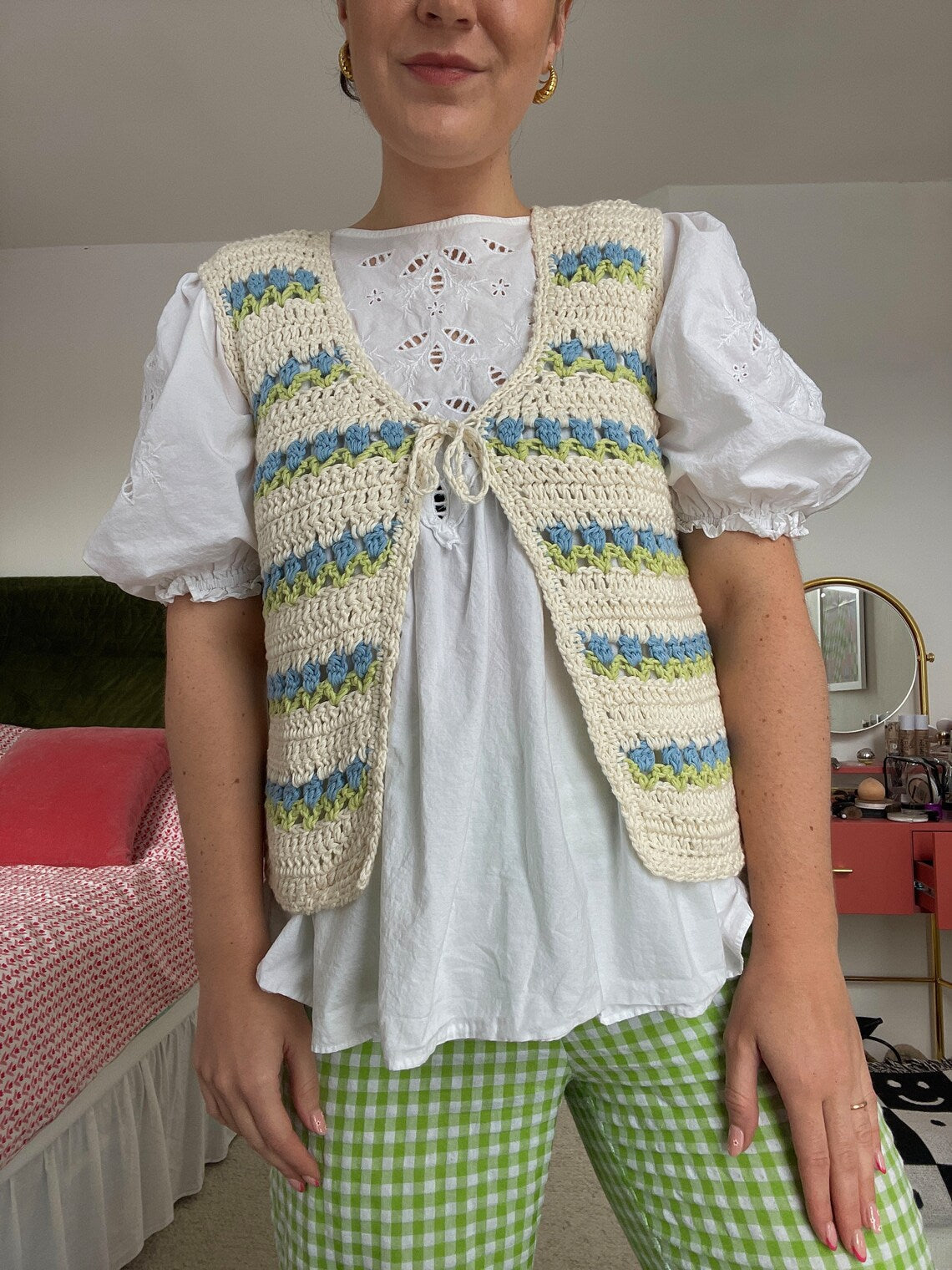 Tulip Stitch Vest Crochet Pattern