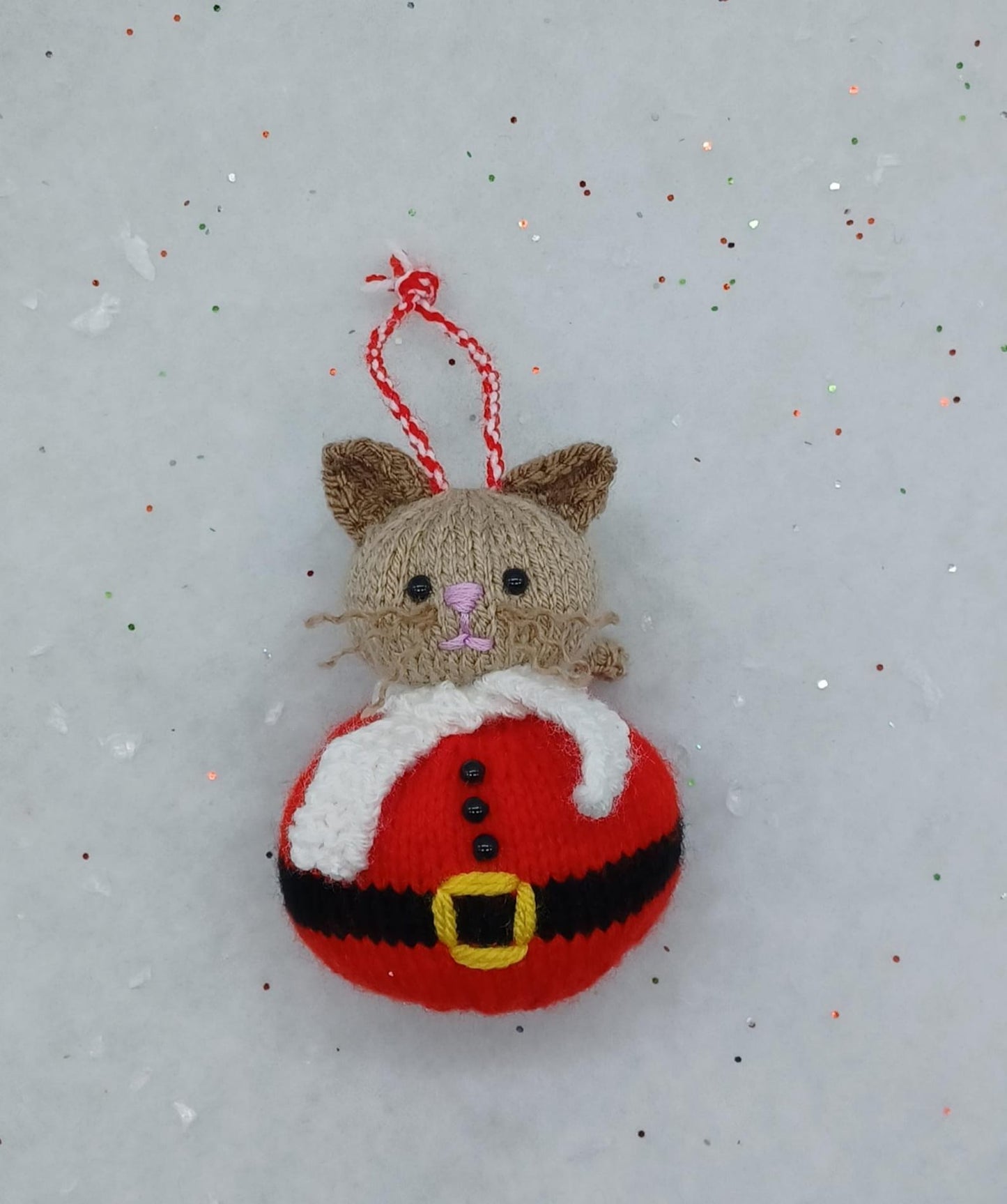 Cat Bauble Ornaments Knitting Pattern