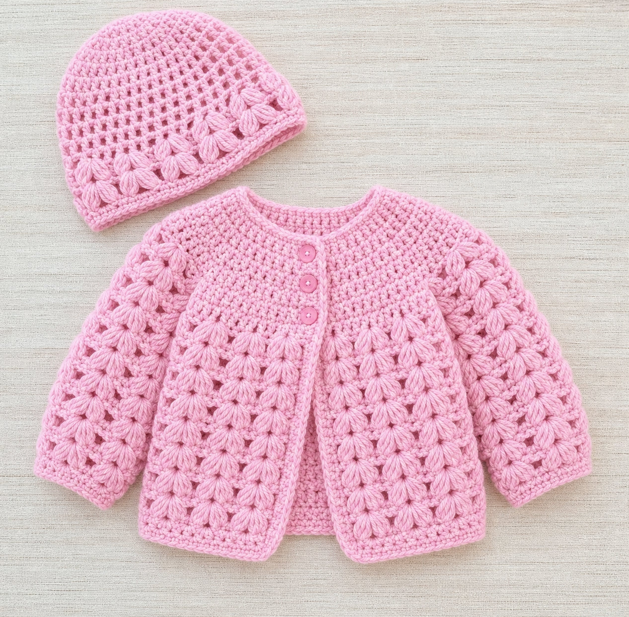 Vintage Baby & Kids Cardigan + Beanie Crochet Pattern