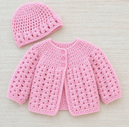 Vintage Baby & Kids Cardigan + Beanie Crochet Pattern