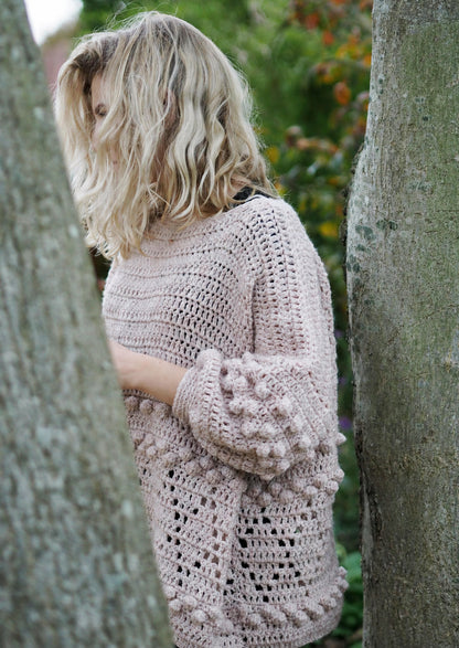Diamonds and Bobbles Jumper Crochet Pattern