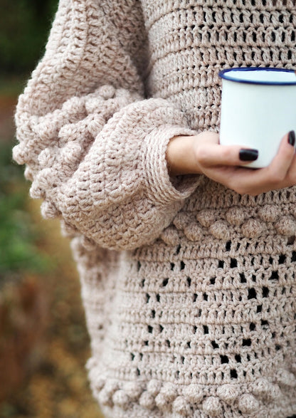 Diamonds and Bobbles Jumper Crochet Pattern