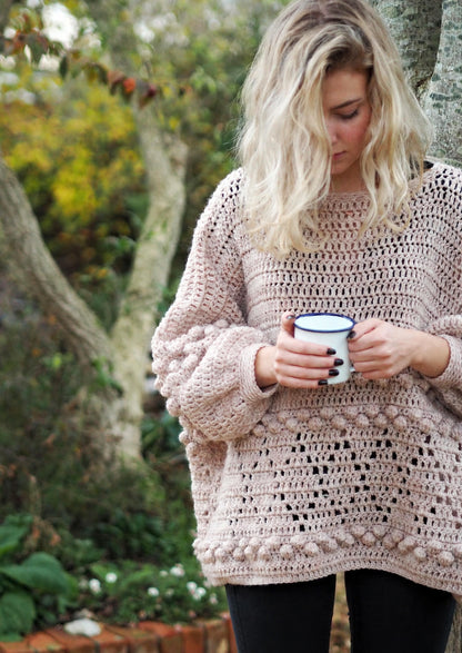 Diamonds and Bobbles Jumper Crochet Pattern