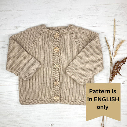 Simple Top Down Baby Cardigan Knitting Pattern