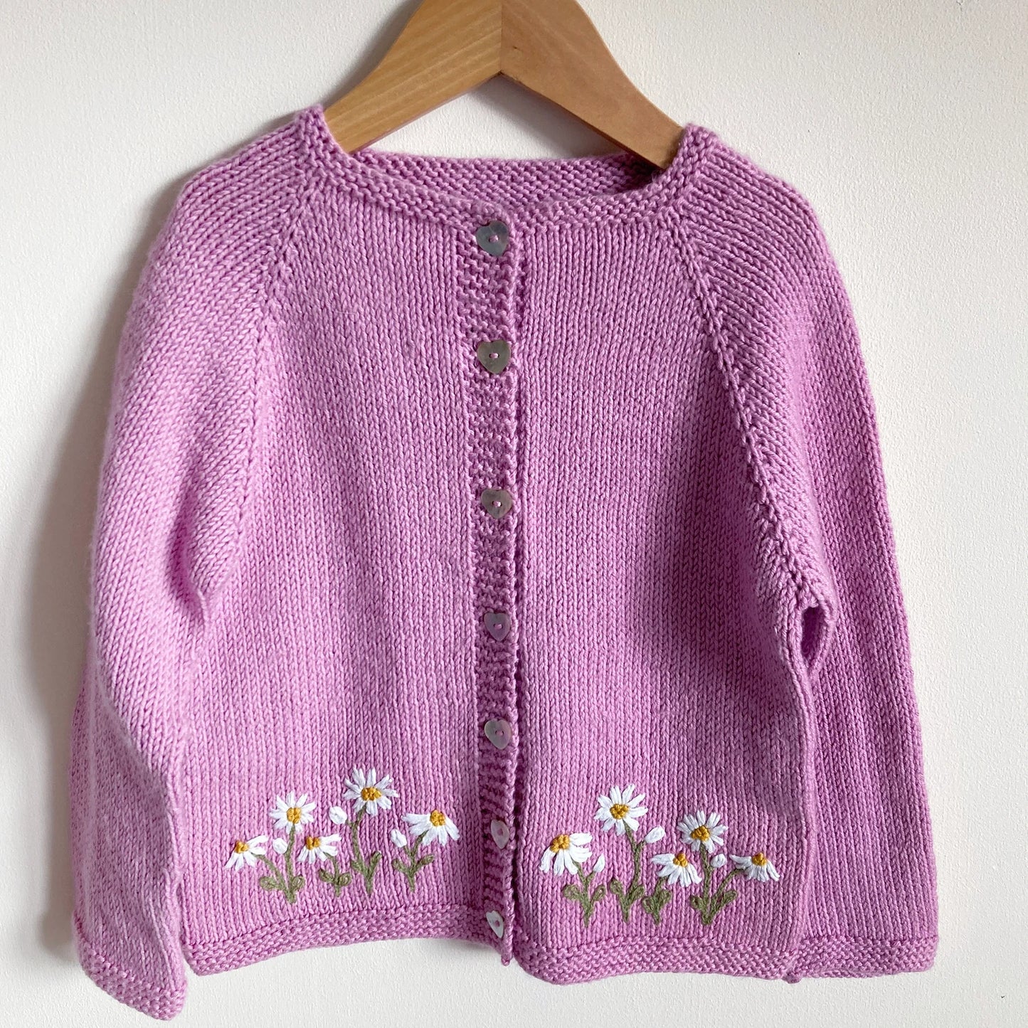 Daisy Embroidered Cardigan Knitting Pattern