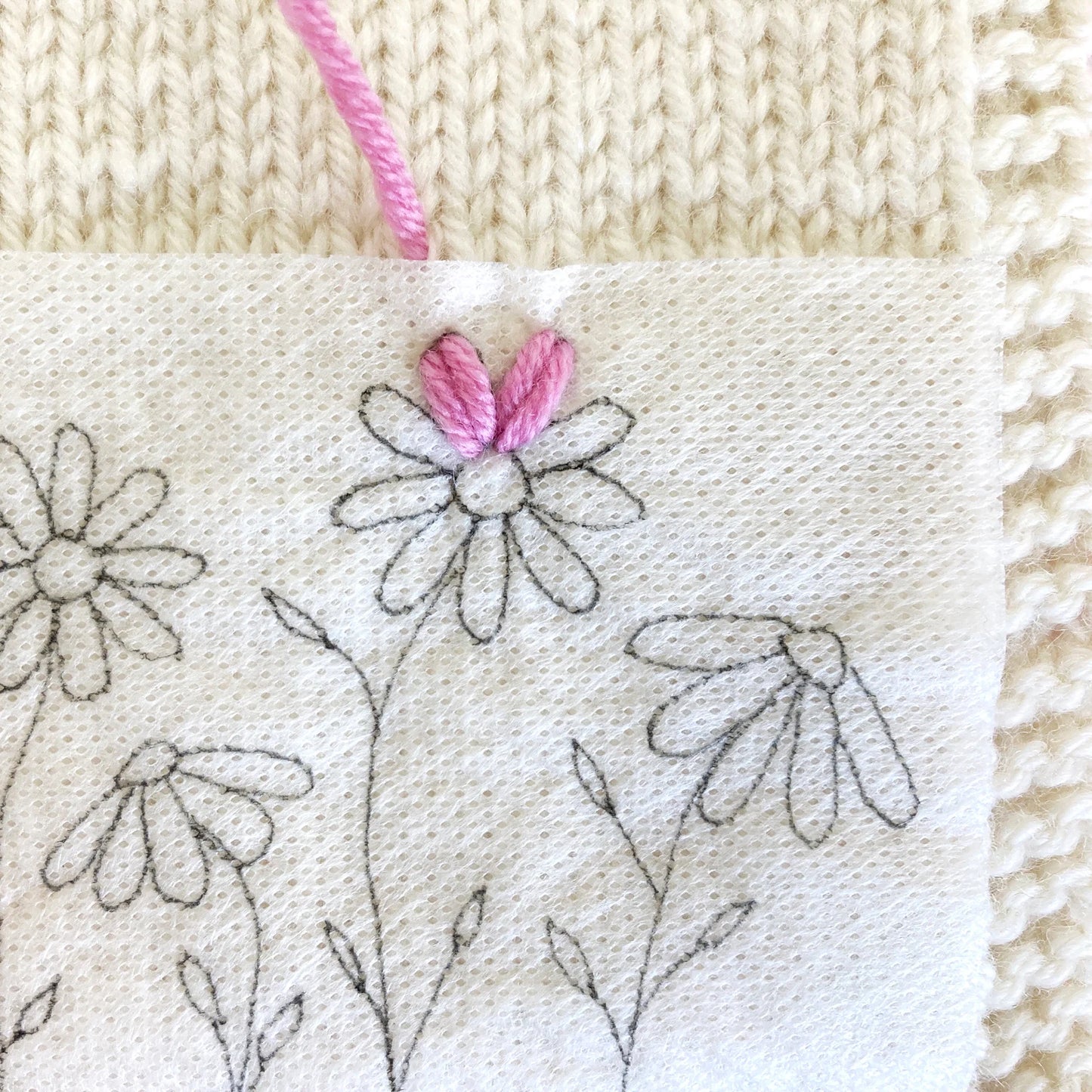 Daisy Embroidered Cardigan Knitting Pattern
