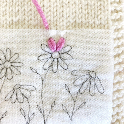 Daisy Embroidered Cardigan Knitting Pattern