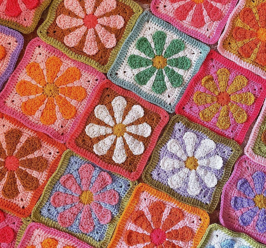 3D Crochet flower Granny Square Pattern