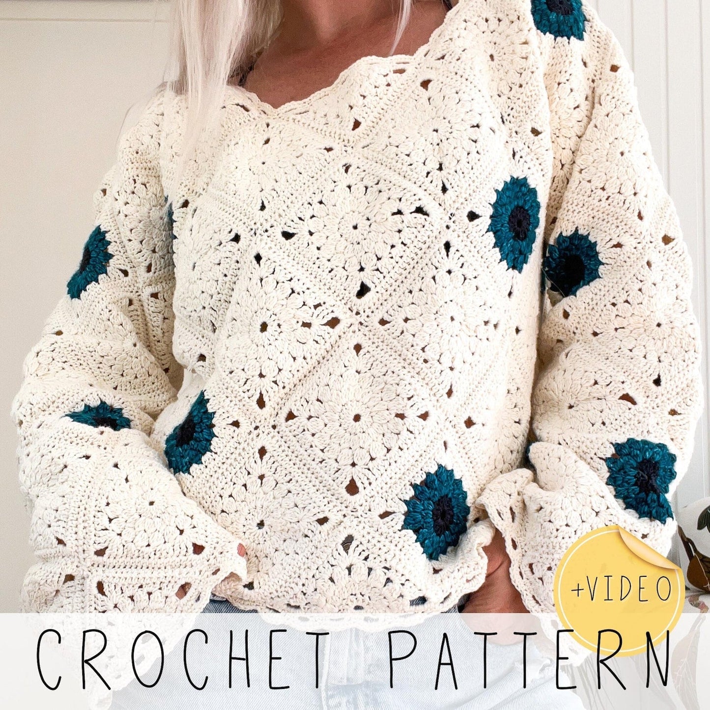 Granny Square Sweater Crochet Pattern