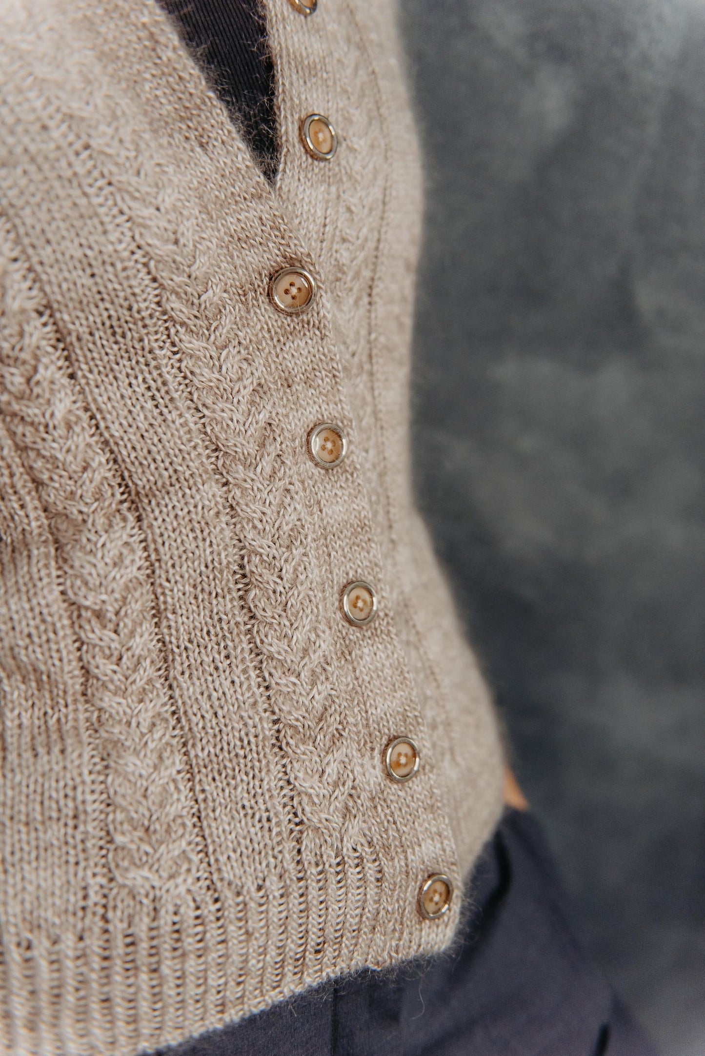 Simple Cable Cardigan Knitting Pattern