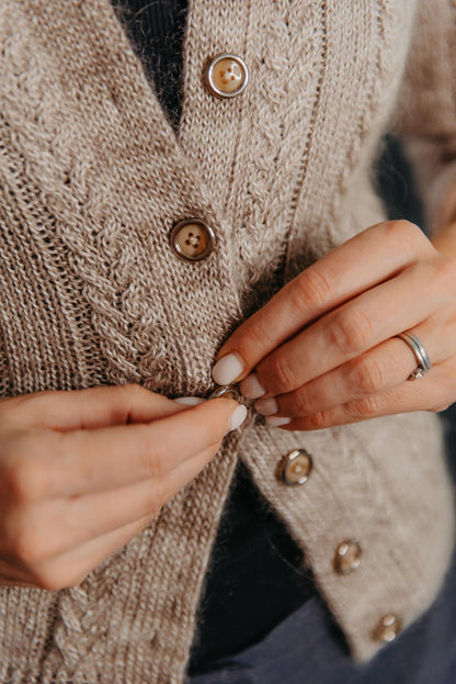 Simple Cable Cardigan Knitting Pattern