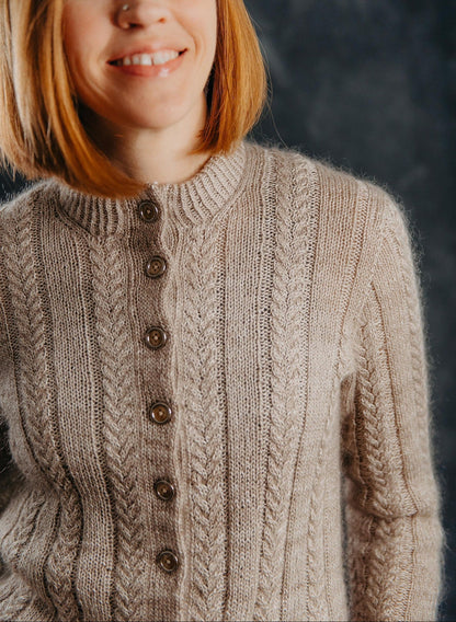 Simple Cable Cardigan Knitting Pattern