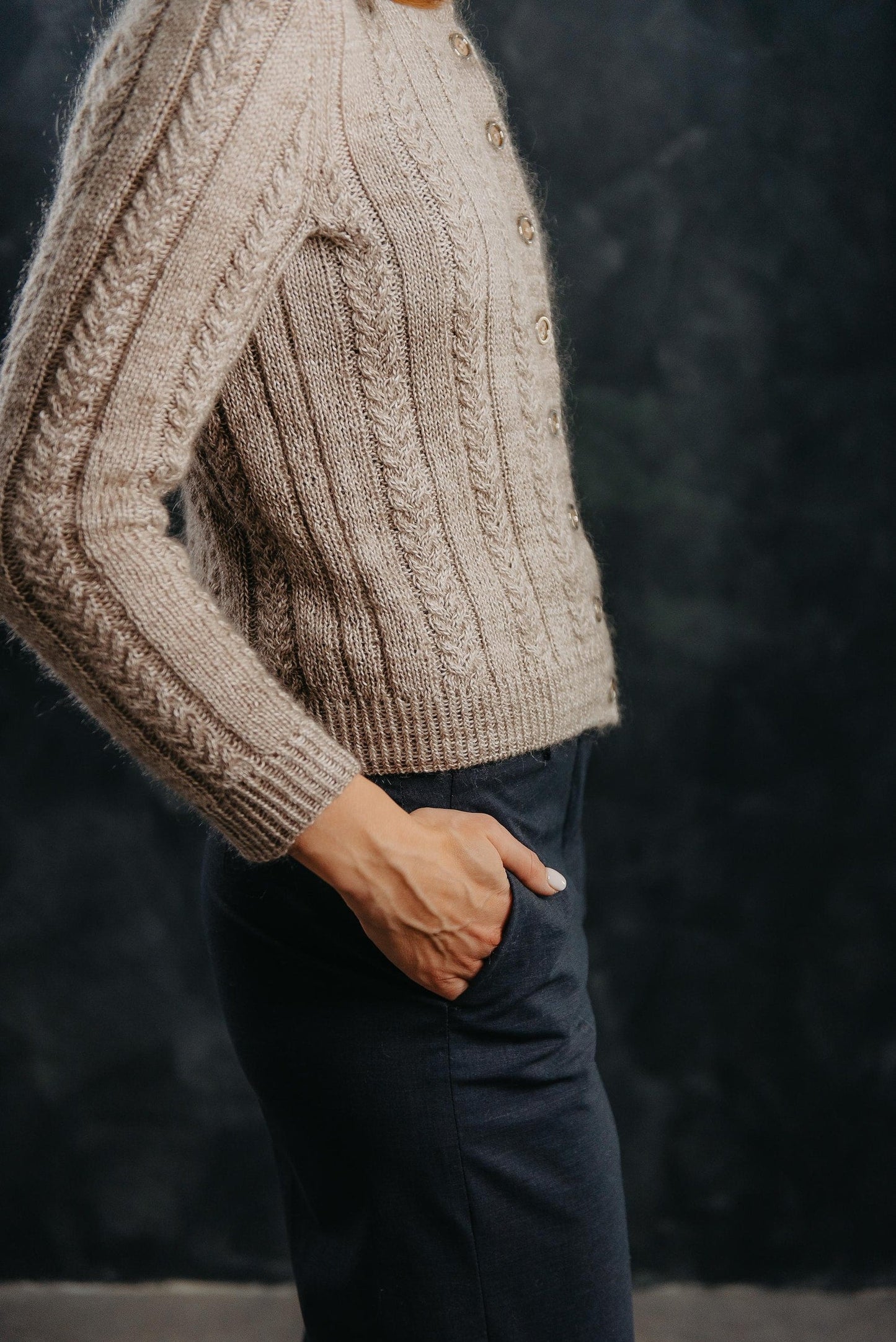 Simple Cable Cardigan Knitting Pattern