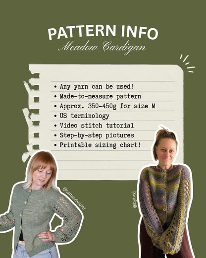 Meadow Cardigan Crochet Pattern
