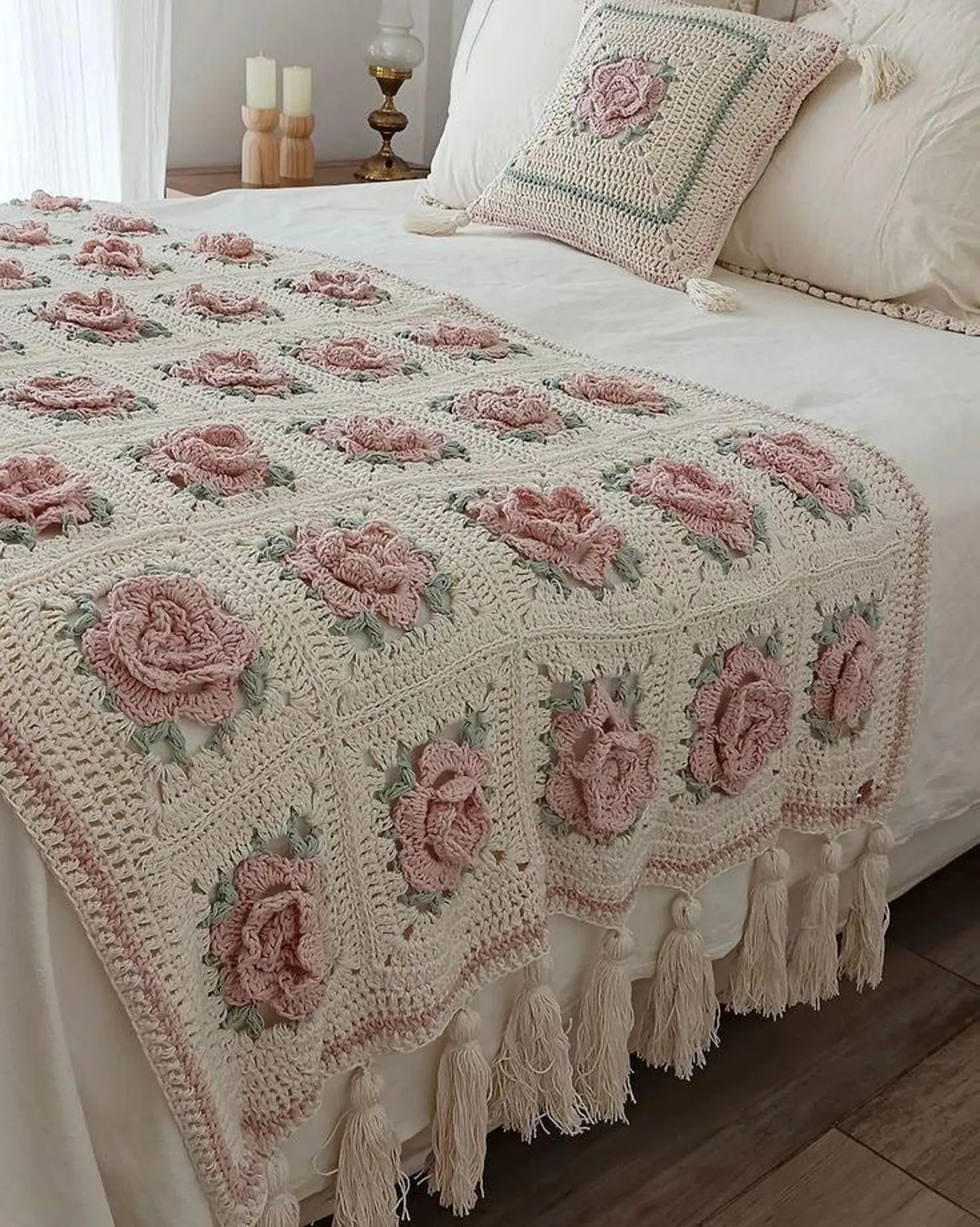 Large Floral Granny Square Crochet Pattern