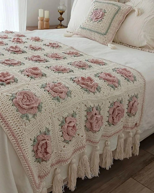 Large Floral Granny Square Crochet Pattern