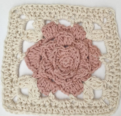 Large Floral Granny Square Crochet Pattern